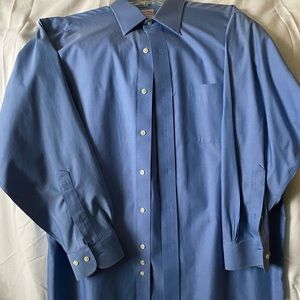 Brooks Brothers 	346 Cotton Button Down Dress Shirt 	Blue 	16-2/3